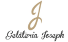 Logo elegante di una gelateria con la lettera J stilizzata in oro.