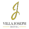 Logo elegante di Villa Joseph Hotel con una 'J' stilizzata dorata.